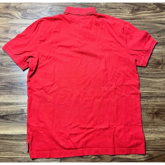 Tommy Hilfiger Polo Classic Fit Men's Short Sleeve Shirt Red Size Large - Picture 5 of 6